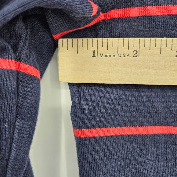 J Crew Rugby Shirt Mens Medium Oarsman Striped Blue Button Up Elbow Patch - Picture 5 of 10